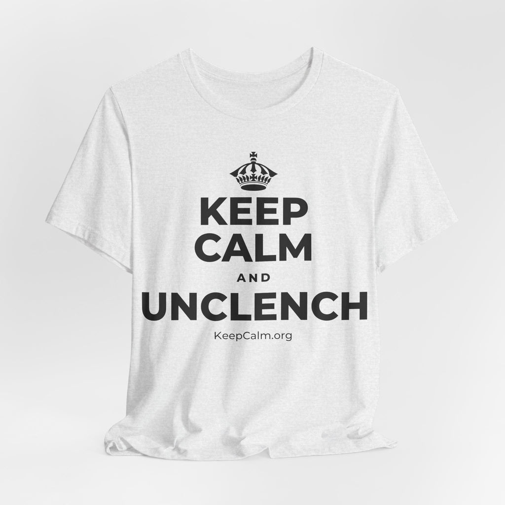 KEEP CALM AND UNCLENCH T-Shirt (Soft Cream–Heather Mauve)