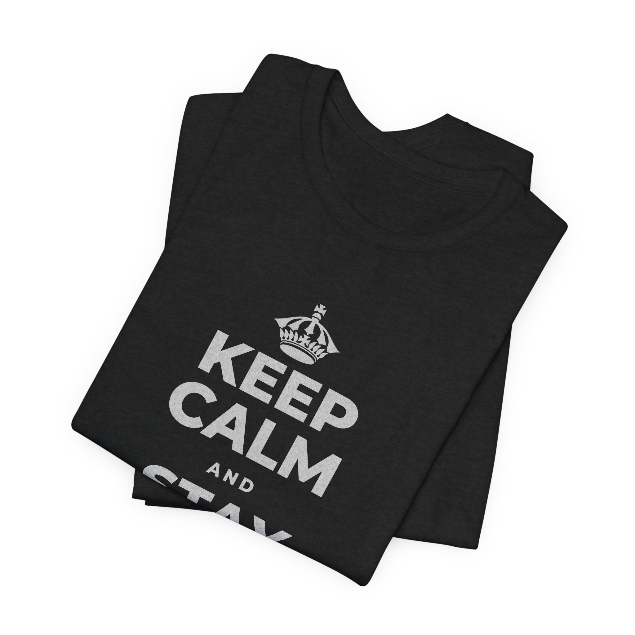 KEEP CALM AND STAY YOURSELF T-Shirt (White–Asphalt)