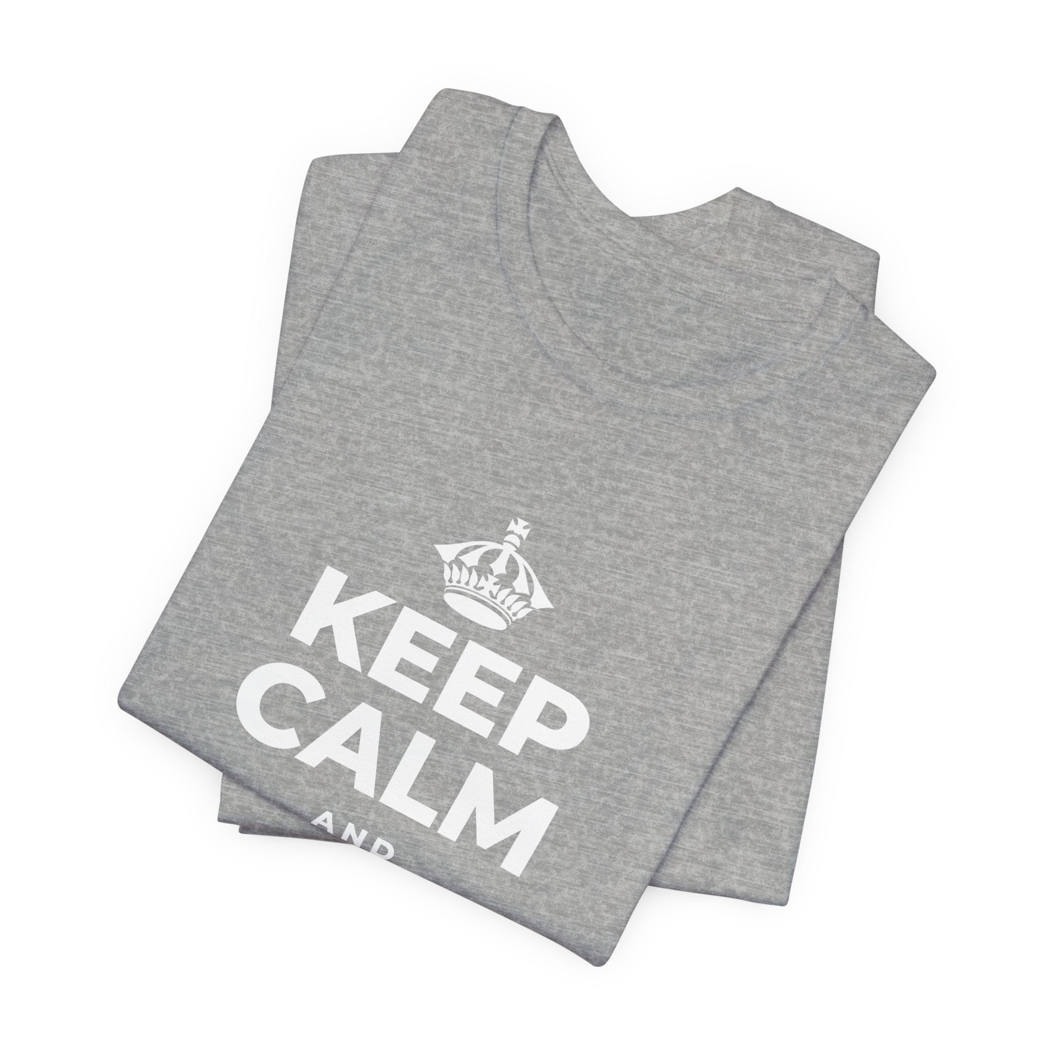 KEEP CALM AND DON'T TRIP OUT T-Shirt (White–Asphalt)