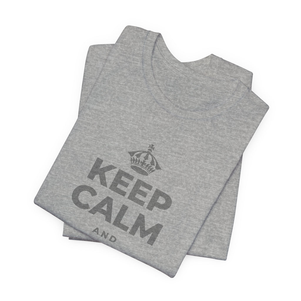 KEEP CALM AND BREATHE EASY T-Shirt (White–Asphalt)