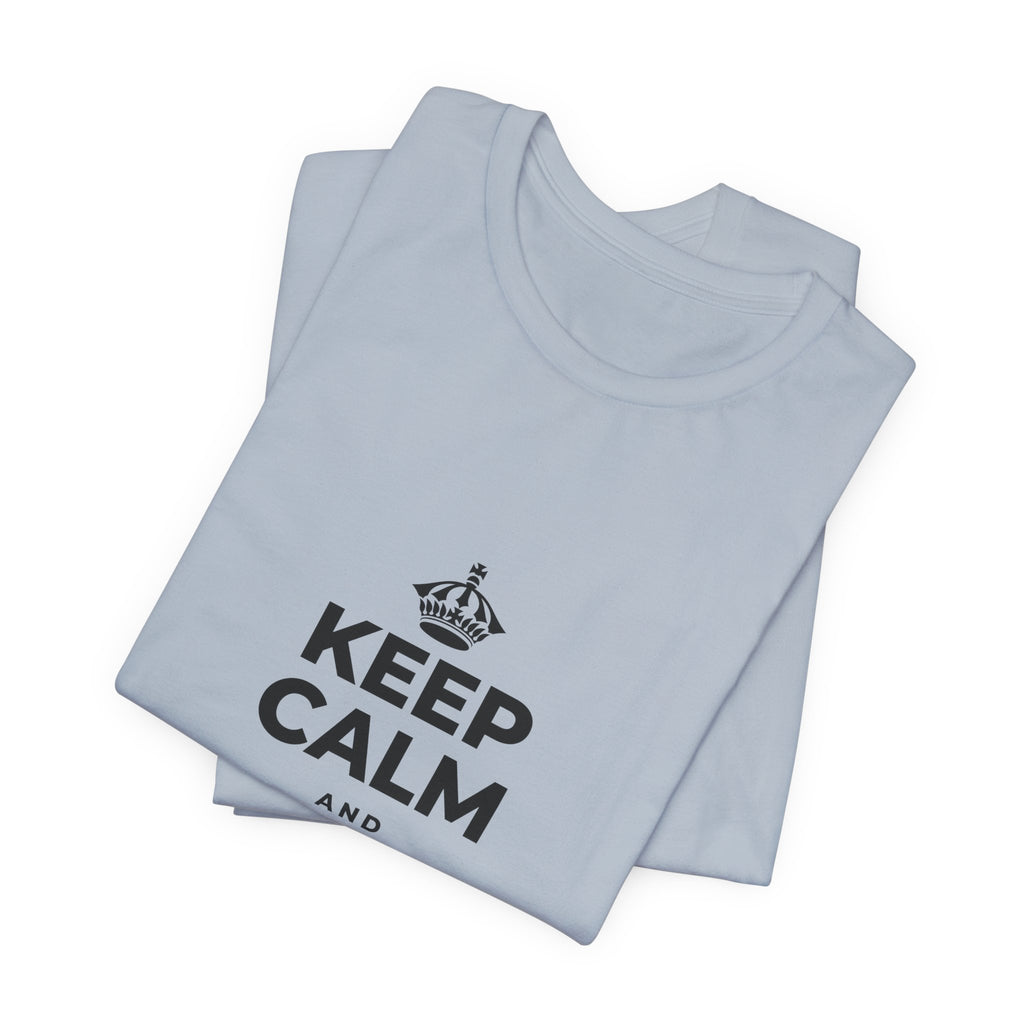 KEEP CALM AND SET A BOUNDARY T-Shirt (White–Asphalt)