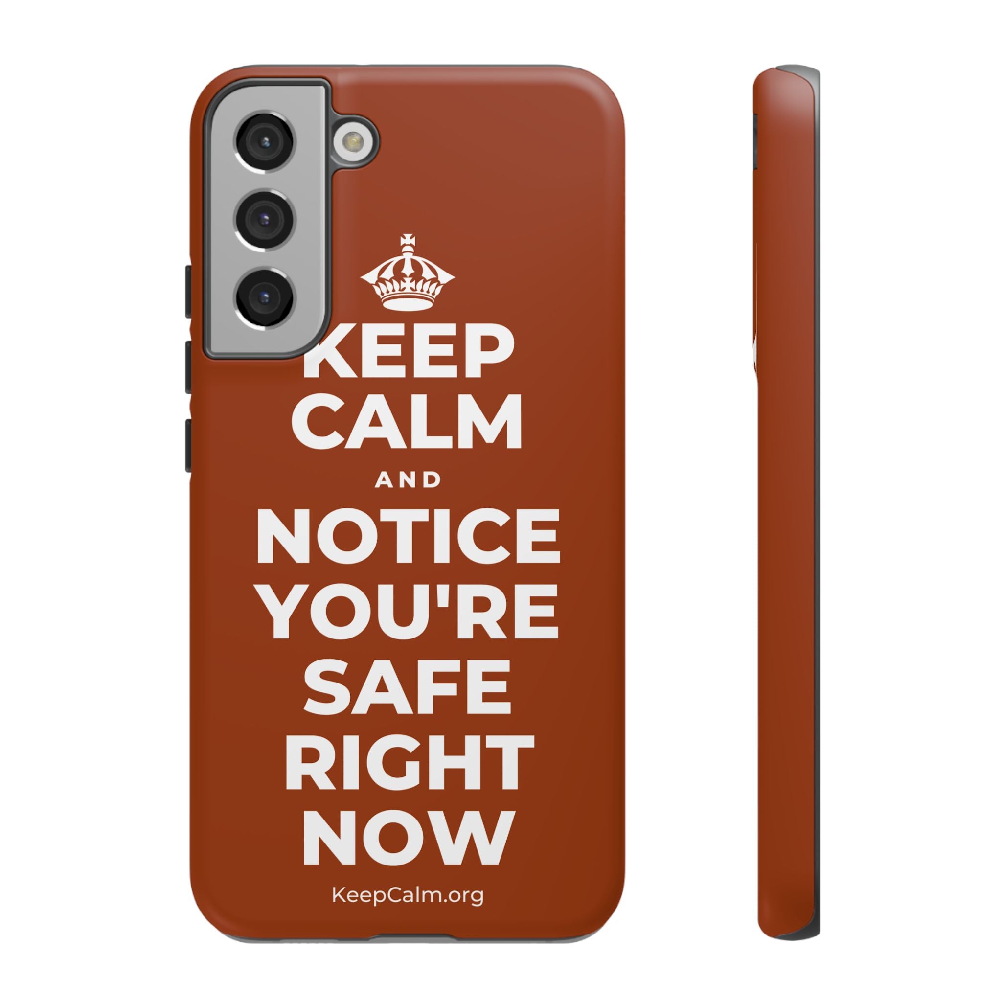 KEEP CALM AND NOTICE YOU'RE SAFE RIGHT NOW Phone Case
