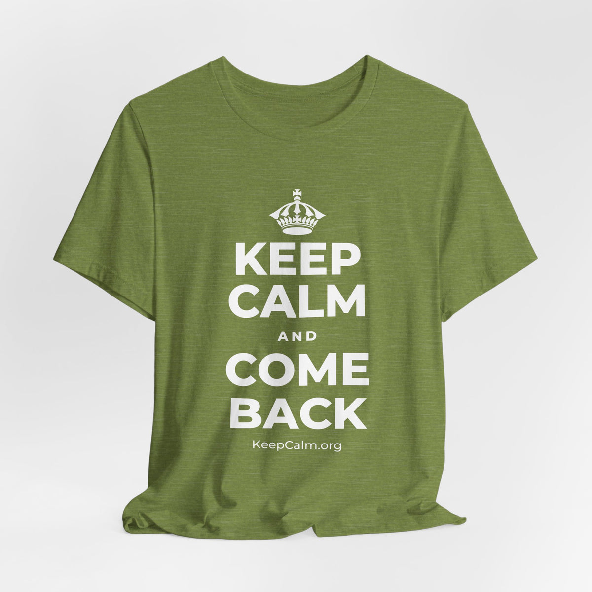 KEEP CALM AND COME BACK T-Shirt (Baby Blue–Silver)