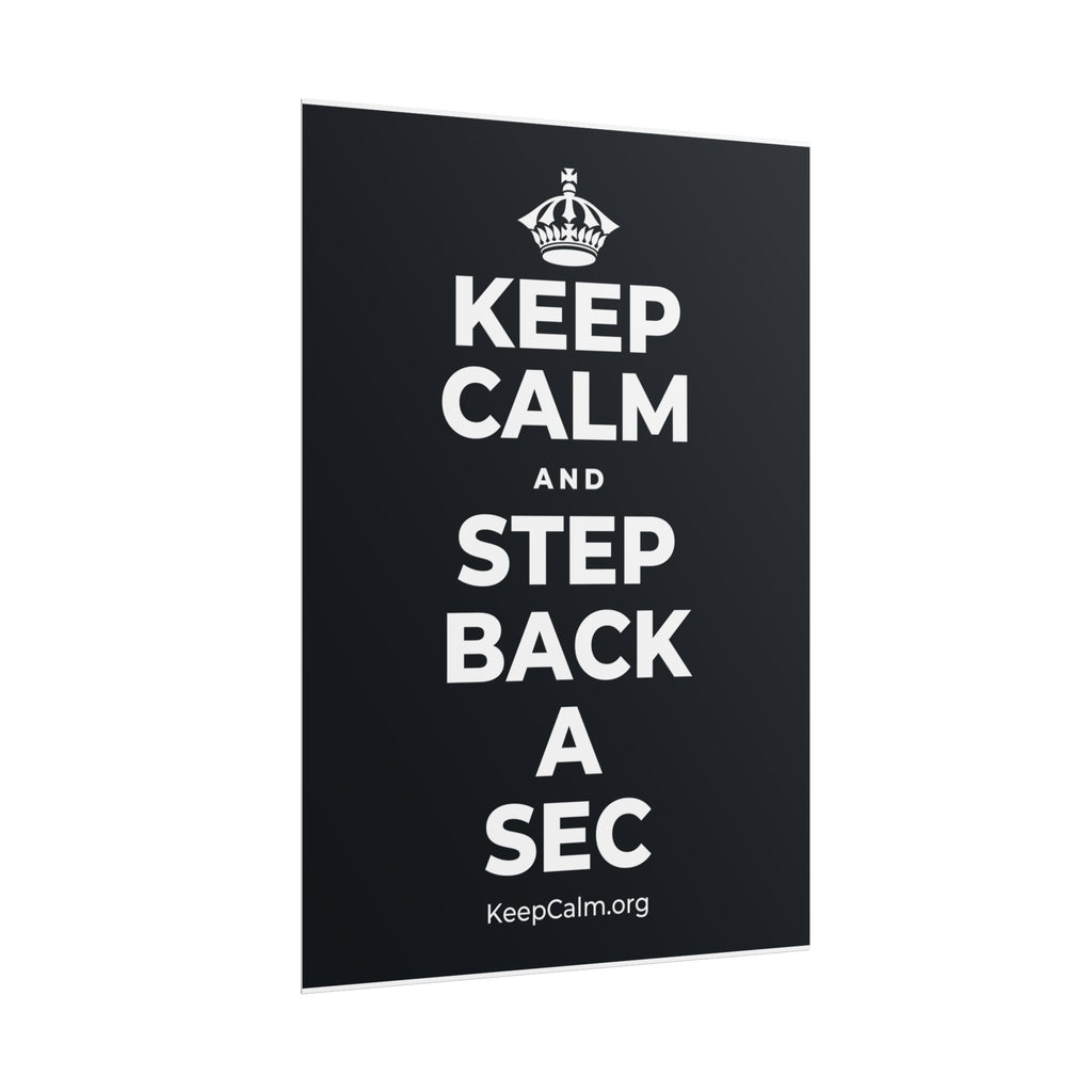 KEEP CALM AND STEP BACK A SEC Poster (Dark)