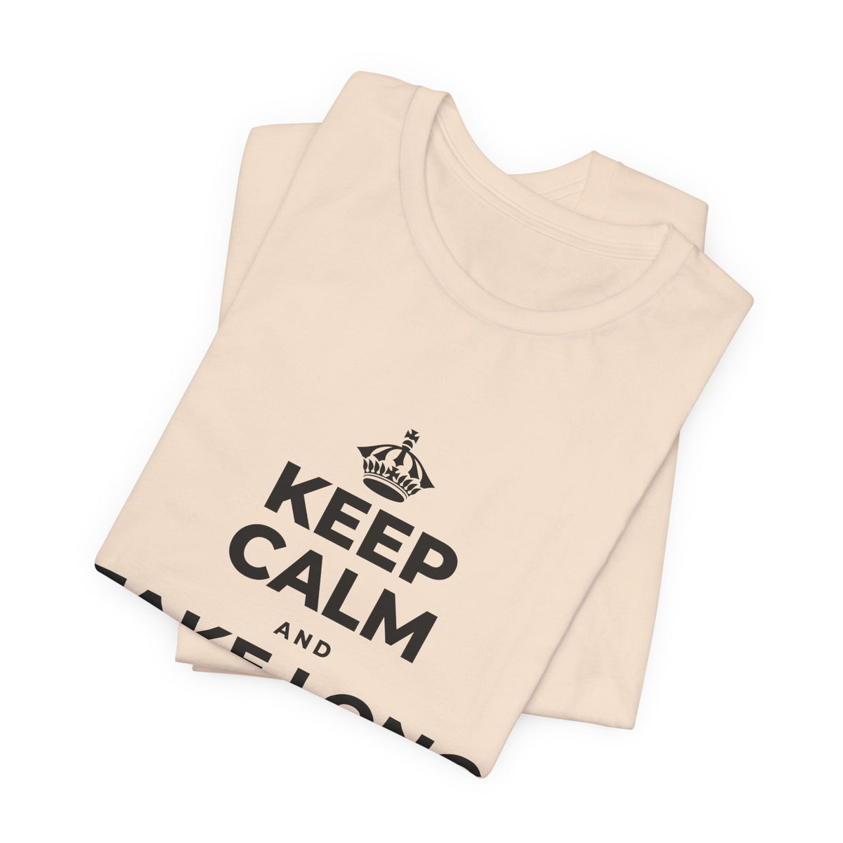 KEEP CALM AND TAKE LONG WALKS ON THE BEACH T-Shirt (Soft Cream–Heather Mauve)