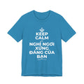 KEEP CALM VÀ NGHỈ NGƠI XỨNG ĐÁNG CỦA BẠN T-Shirt (White–Asphalt)