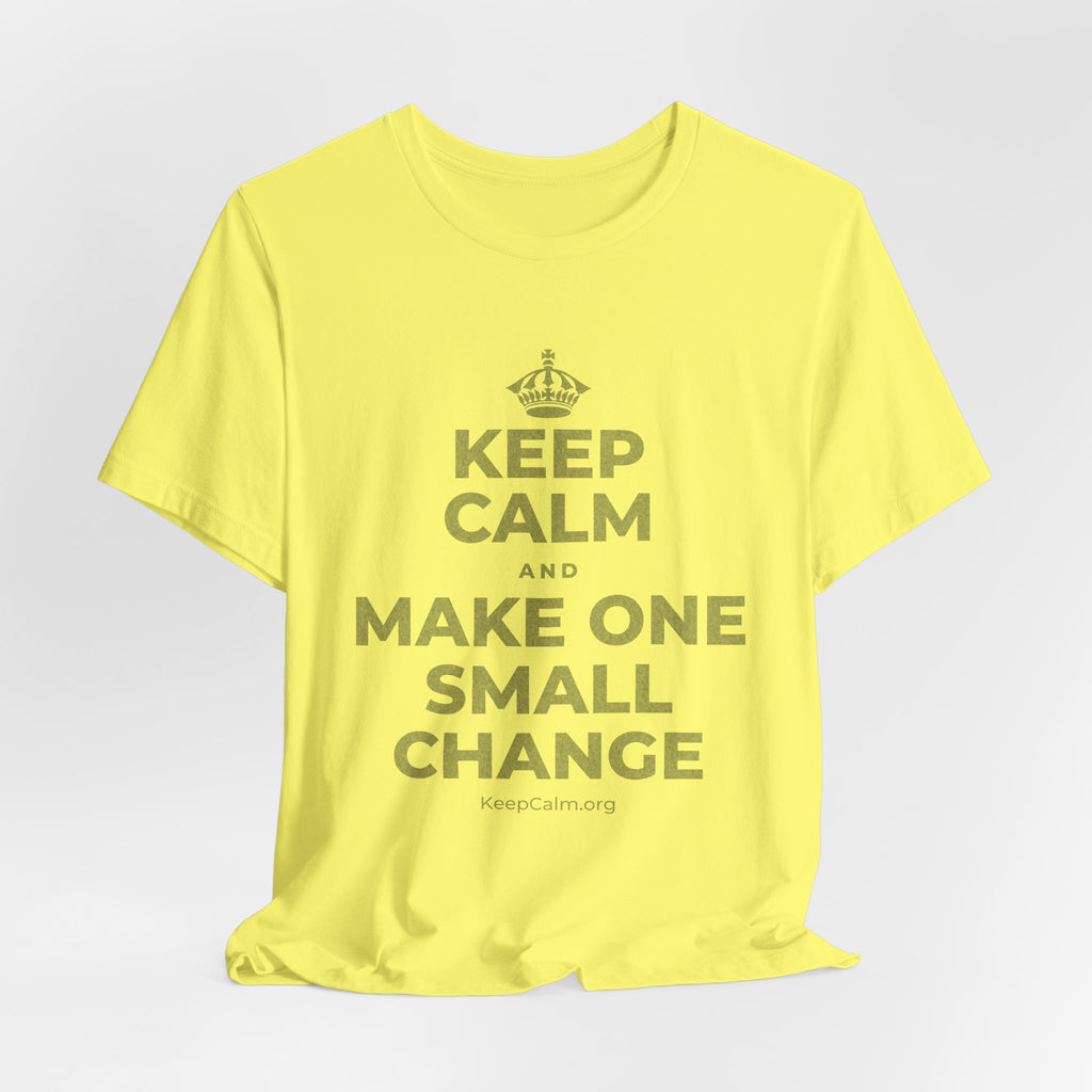 KEEP CALM AND MAKE ONE SMALL CHANGE T-Shirt (Soft Cream–Heather Mauve)