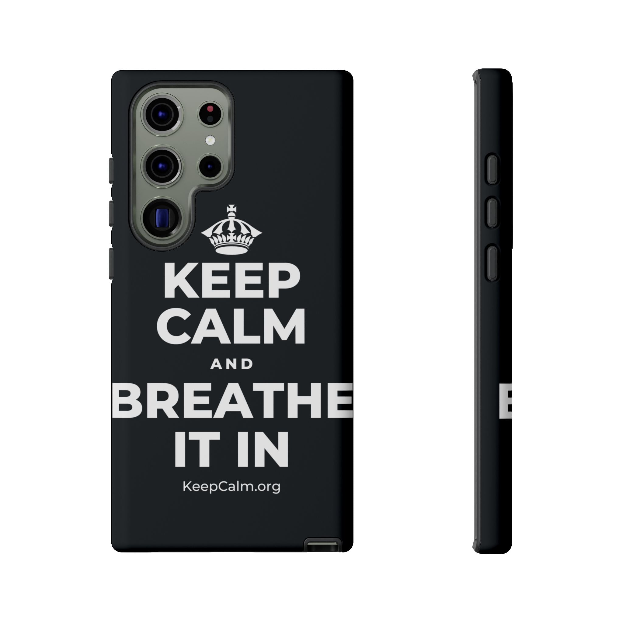 KEEP CALM AND BREATHE IT IN Phone Case (Dark)