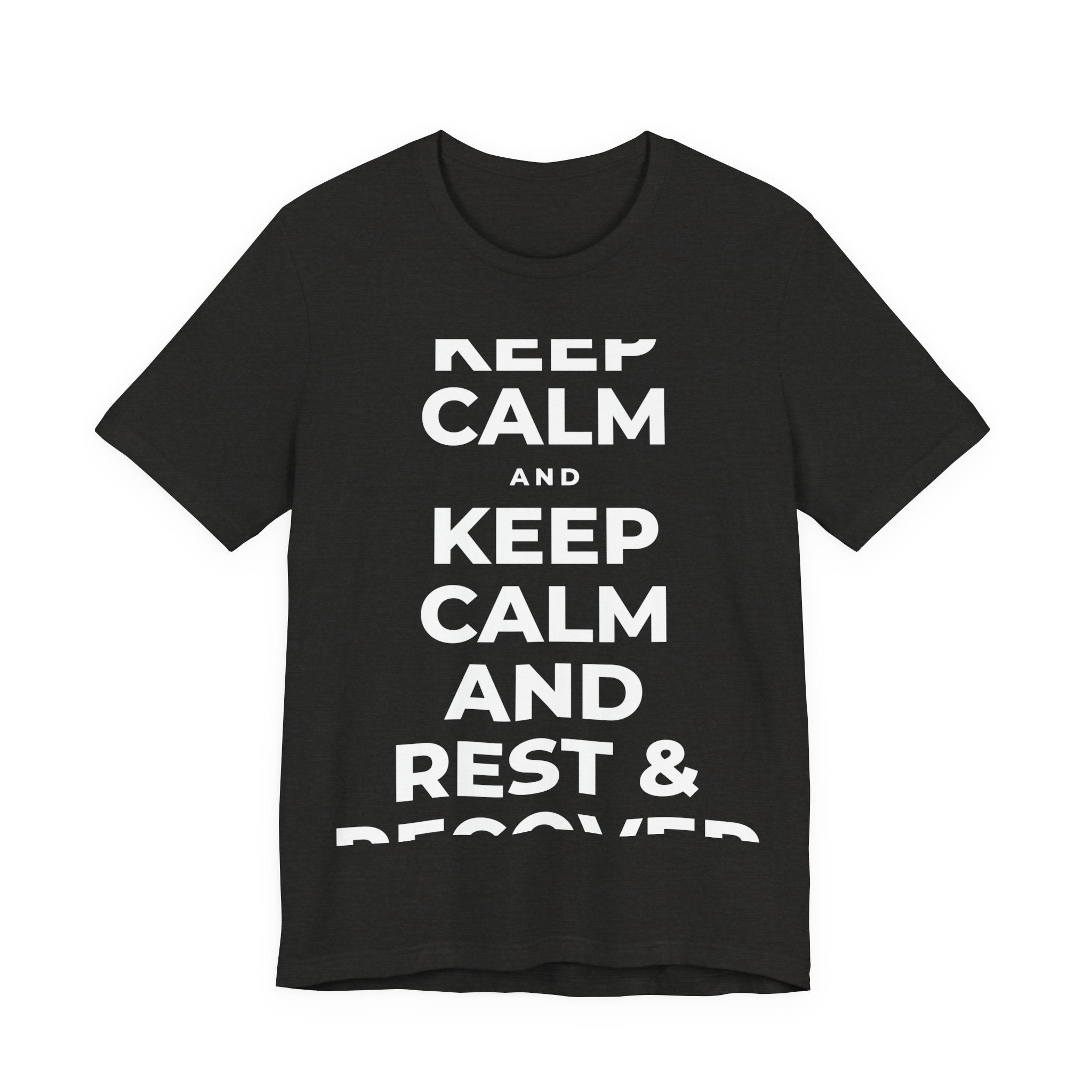 KEEP CALM AND REST & RECOVER T-Shirt (Soft Cream–Heather Mauve)