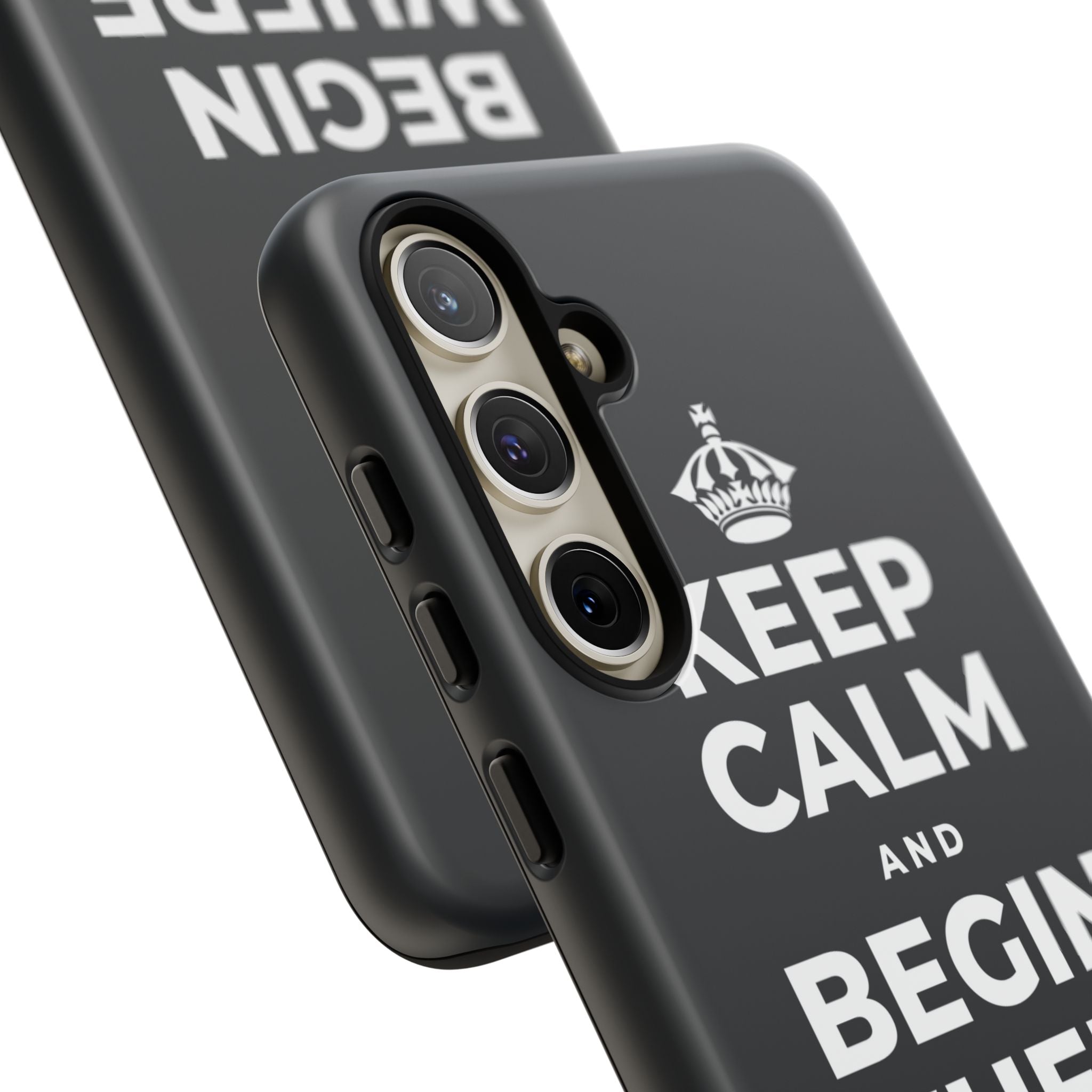 KEEP CALM AND BEGIN WHERE YOU ARE Phone Case (Dark)