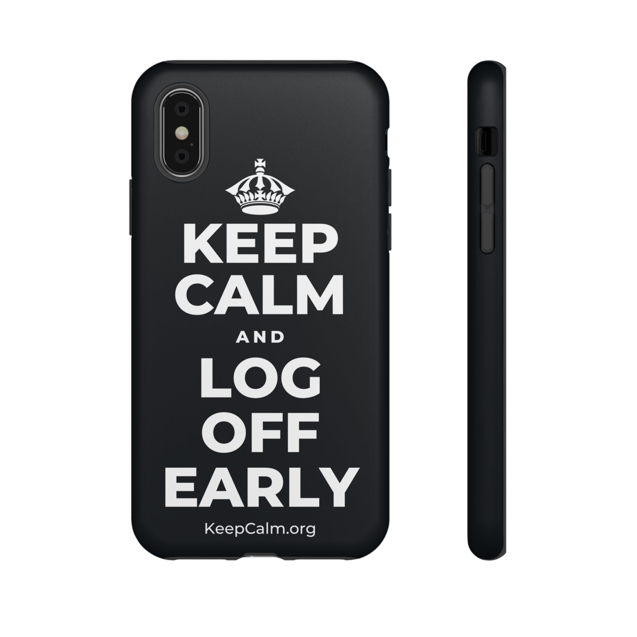 KEEP CALM AND LOG OFF EARLY Phone Case (Dark)