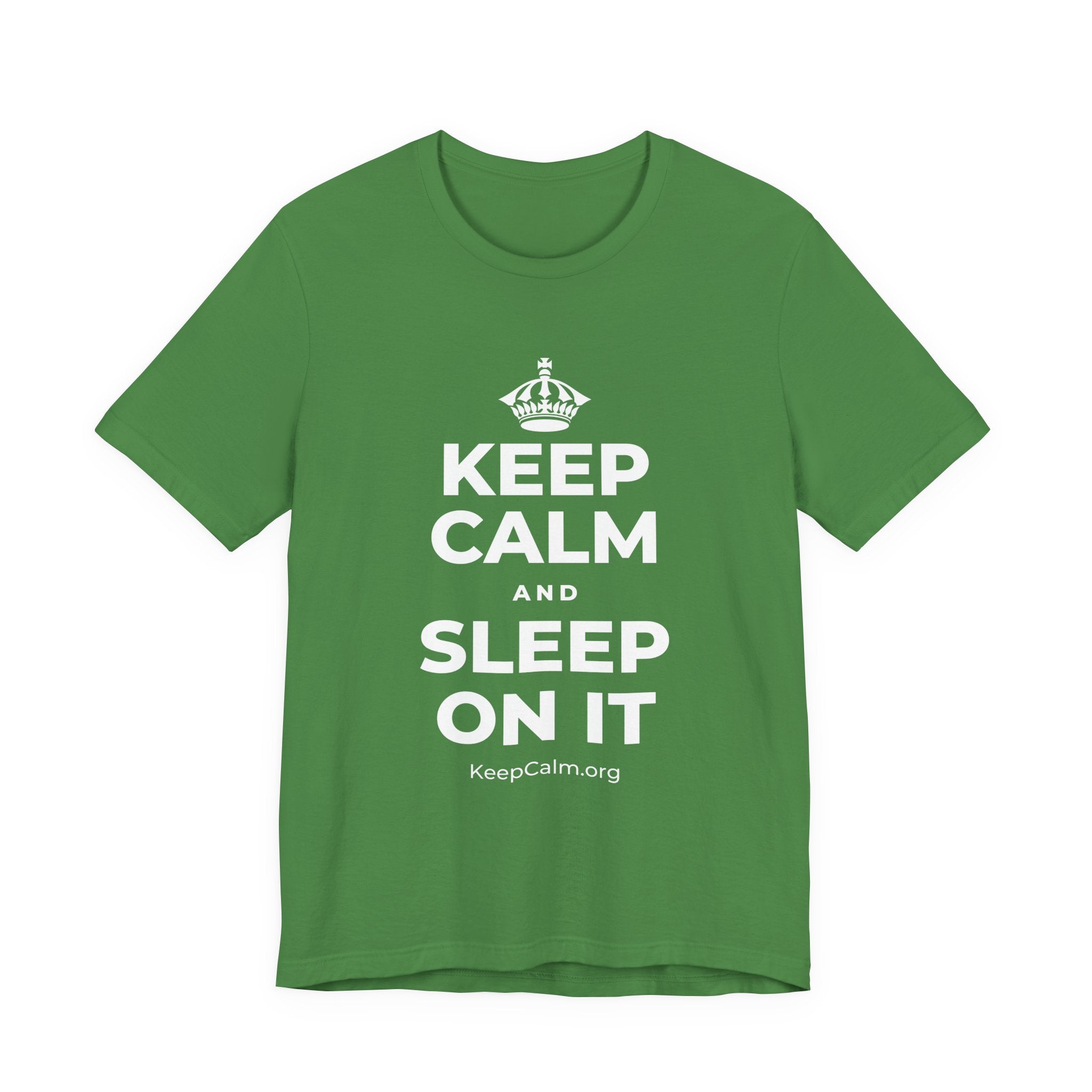 KEEP CALM AND SLEEP ON IT T-Shirt (Baby Blue–Silver)