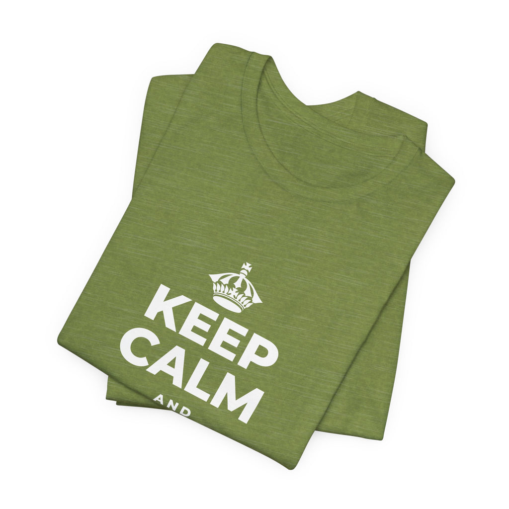 KEEP CALM AND STAY FEARLESS T-Shirt (Baby Blue–Silver)