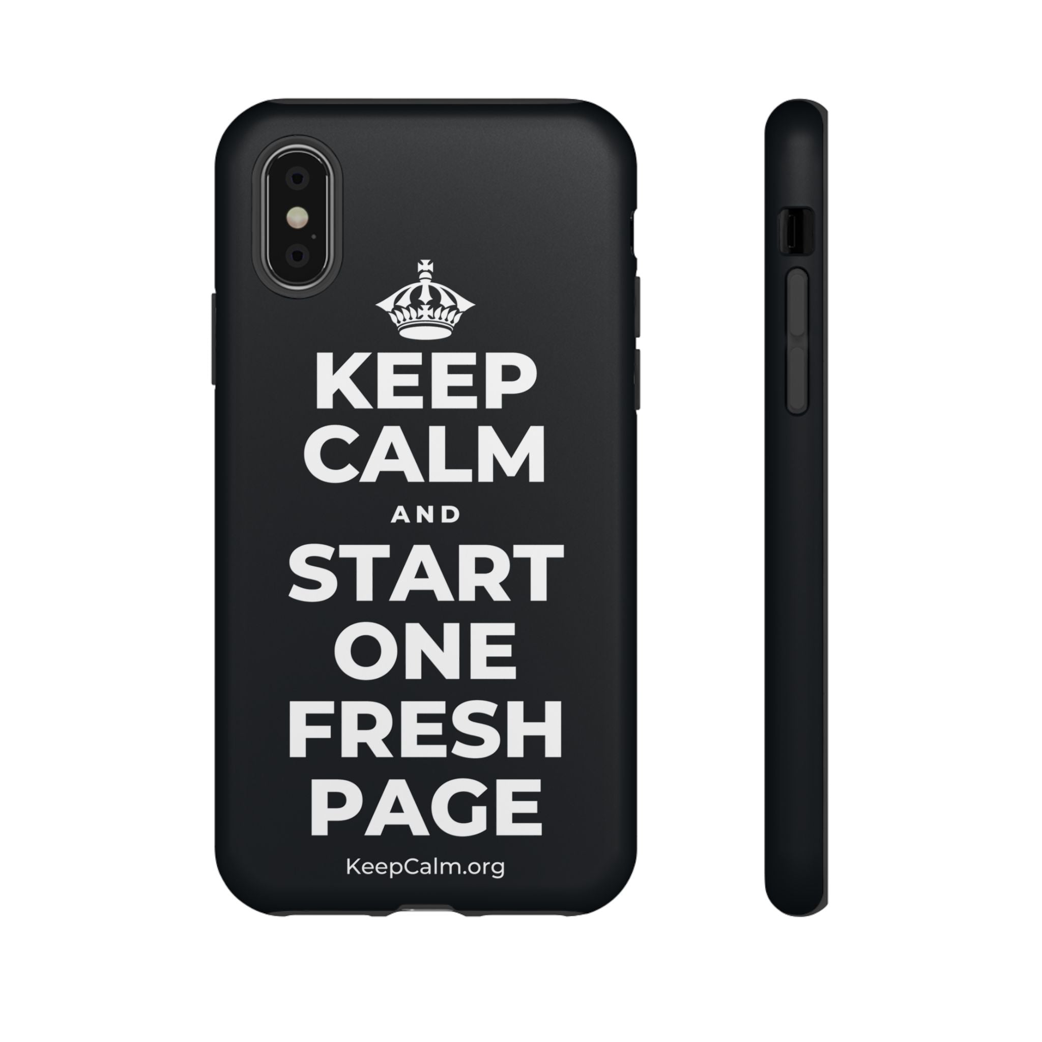 KEEP CALM AND START ONE FRESH PAGE Phone Case (Dark)