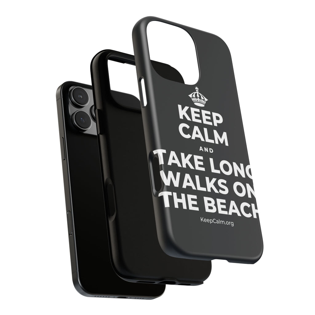KEEP CALM AND TAKE LONG WALKS ON THE BEACH Phone Case (Dark)