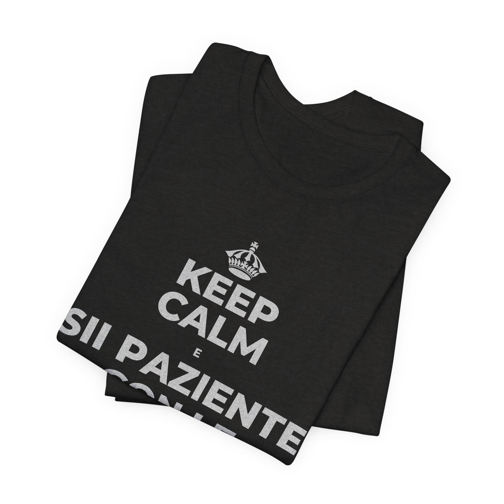 KEEP CALM E SII PAZIENTE CON LE NUOVE ABITUDINI T-Shirt (Soft Cream–Heather Mauve)