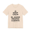 KEEP CALM Y EL AMOR PROPIO CUENTA T-Shirt (Soft Cream–Heather Mauve)