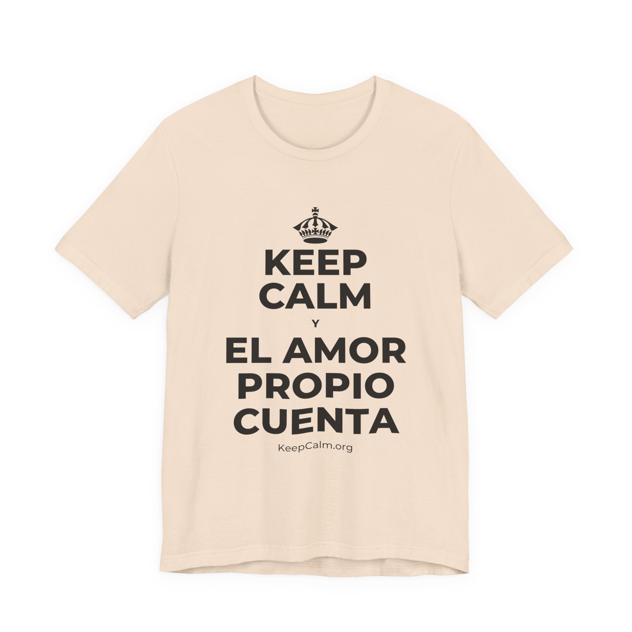 KEEP CALM Y EL AMOR PROPIO CUENTA T-Shirt (Soft Cream–Heather Mauve)