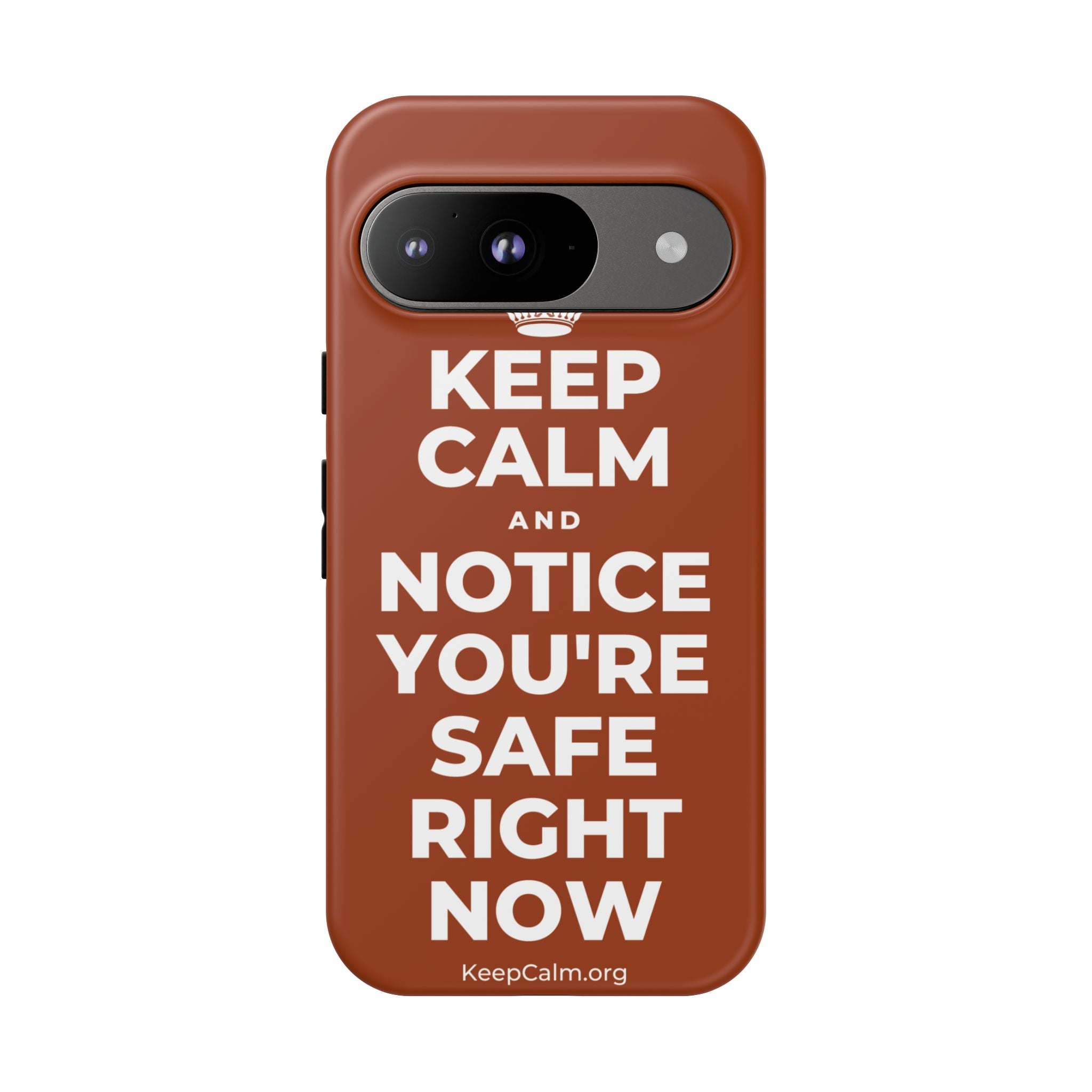 KEEP CALM AND NOTICE YOU'RE SAFE RIGHT NOW Phone Case