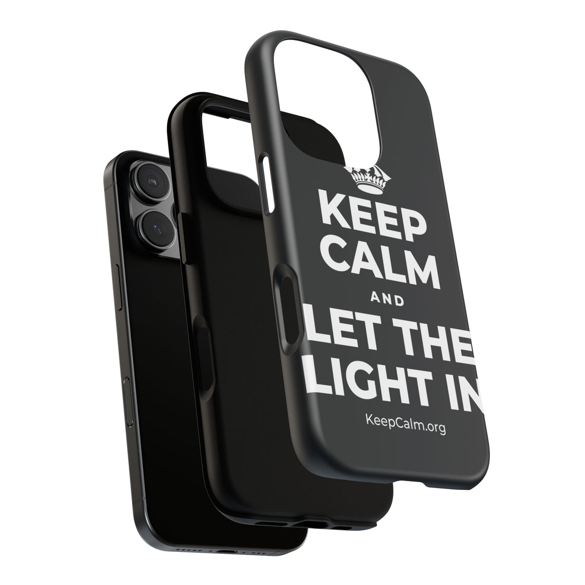 KEEP CALM AND LET THE LIGHT IN Phone Case (Dark)