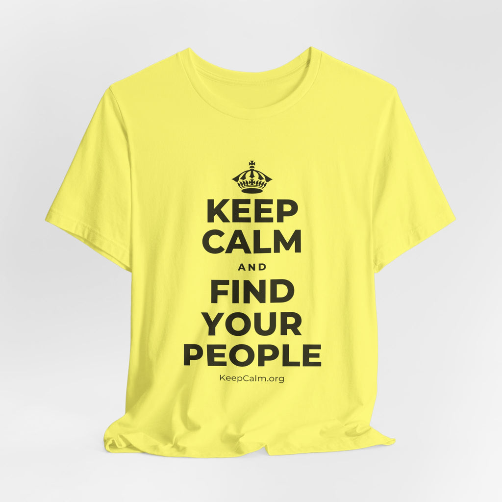 KEEP CALM AND FIND YOUR PEOPLE T-Shirt (Soft Cream–Heather Mauve)
