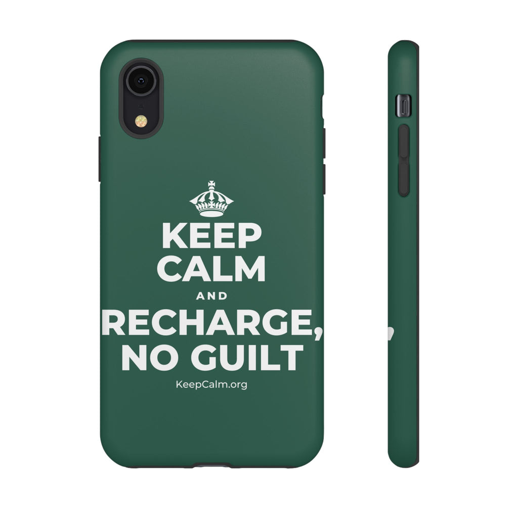 KEEP CALM AND RECHARGE, NO GUILT Phone Case
