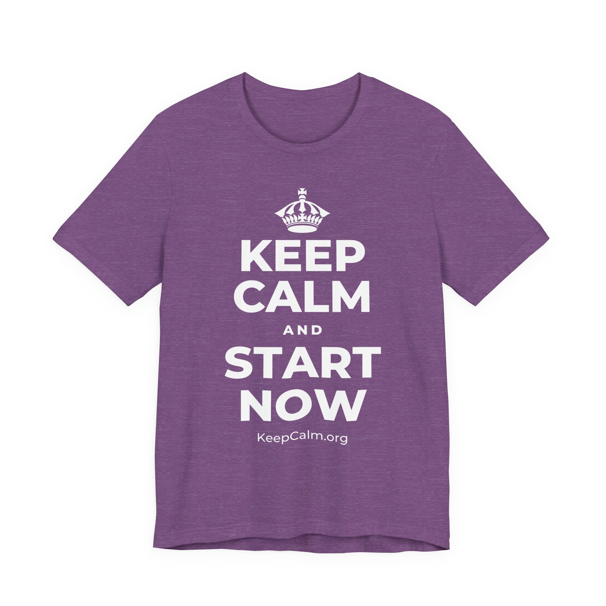 KEEP CALM AND START NOW T-Shirt (Baby Blue–Silver)
