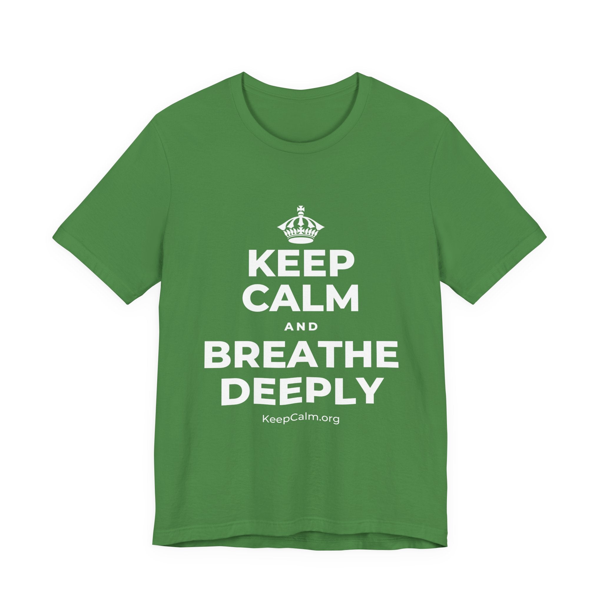 KEEP CALM AND BREATHE DEEPLY T-Shirt (Baby Blue–Silver)