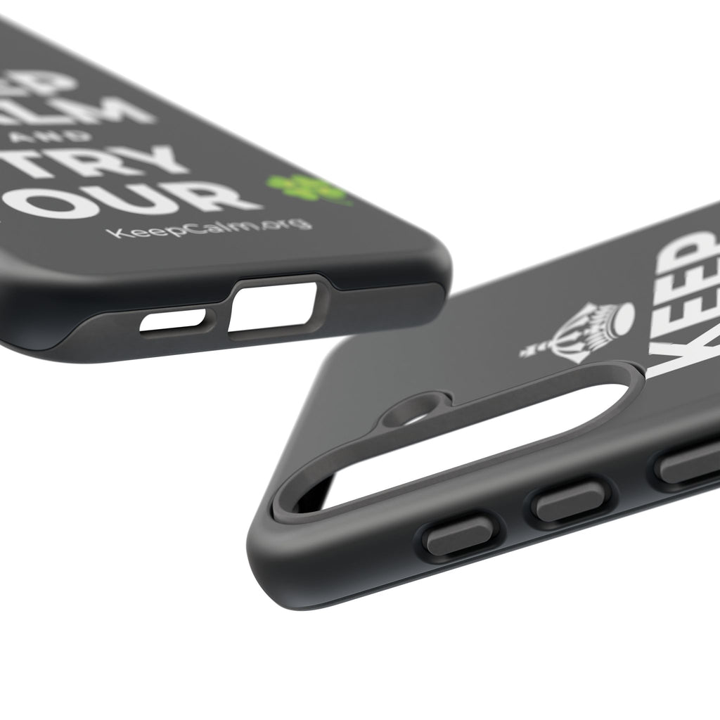 KEEP CALM AND TRY YOUR 🍀 Phone Case (Dark)
