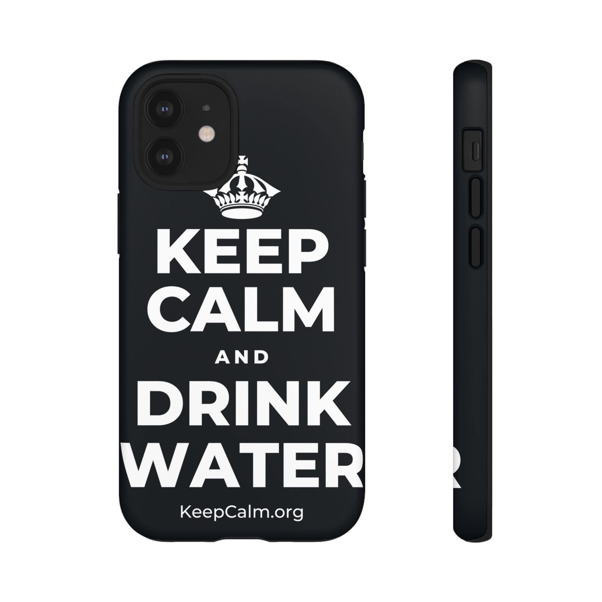 KEEP CALM AND DRINK WATER Phone Case (Dark)