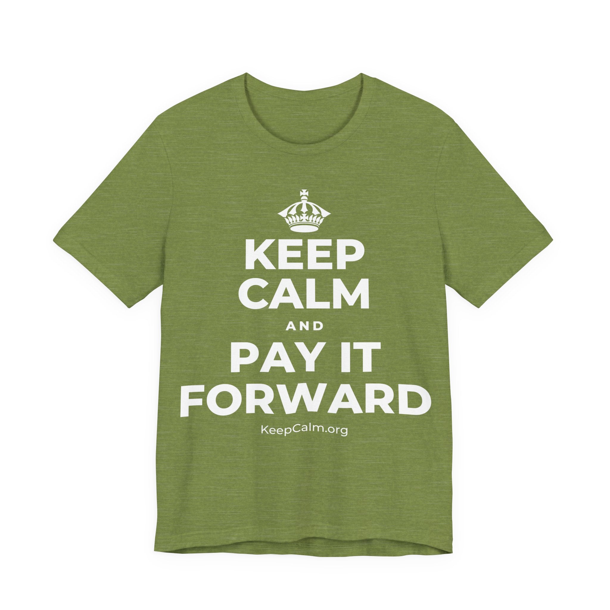 KEEP CALM AND PAY IT FORWARD T-Shirt (Baby Blue–Silver)