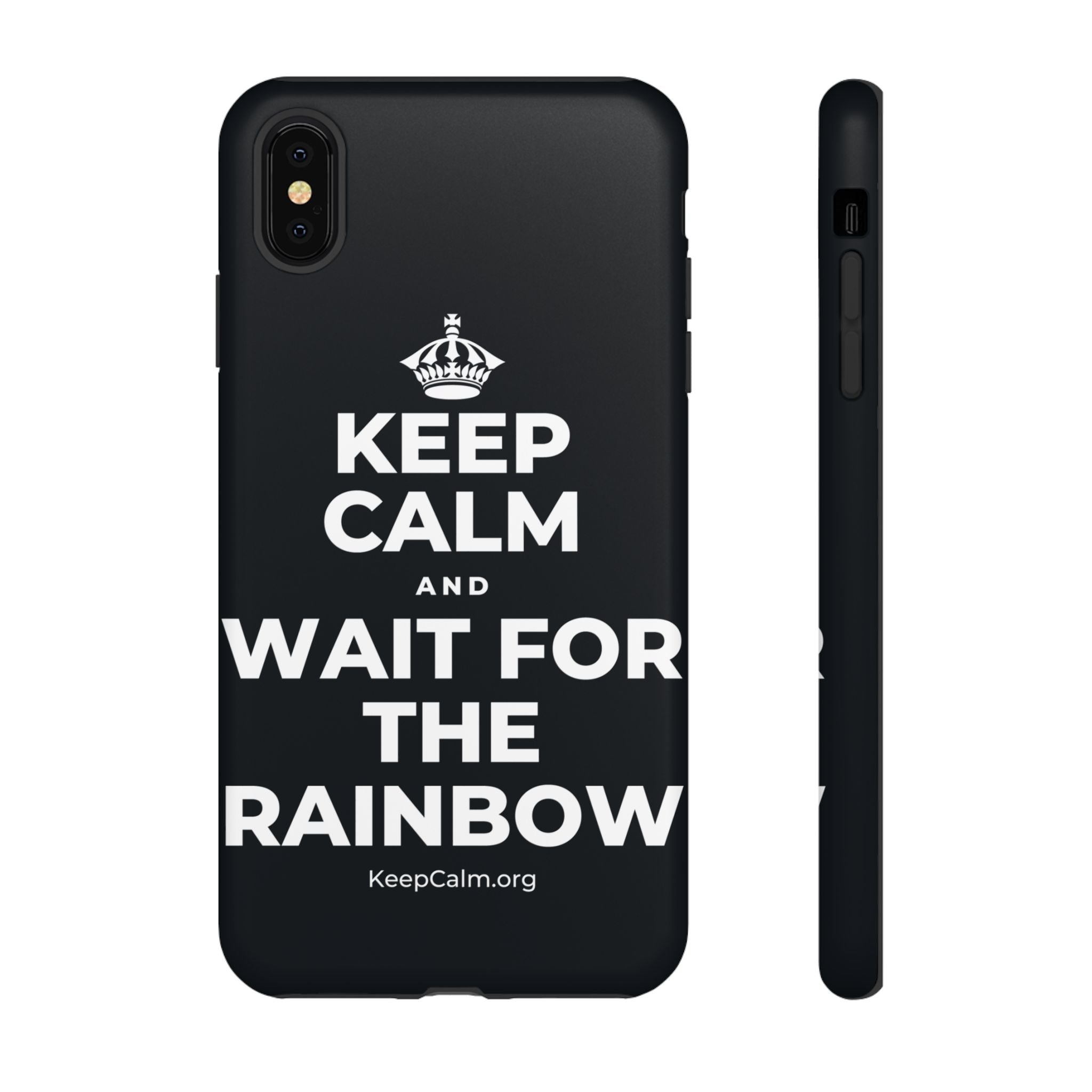 KEEP CALM AND WAIT FOR THE RAINBOW Phone Case (Dark)