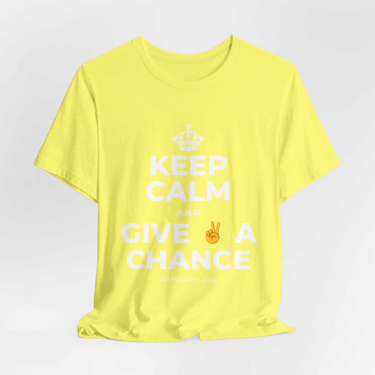 KEEP CALM AND GIVE ✌️ A CHANCE T-Shirt (Soft Cream–Heather Mauve)