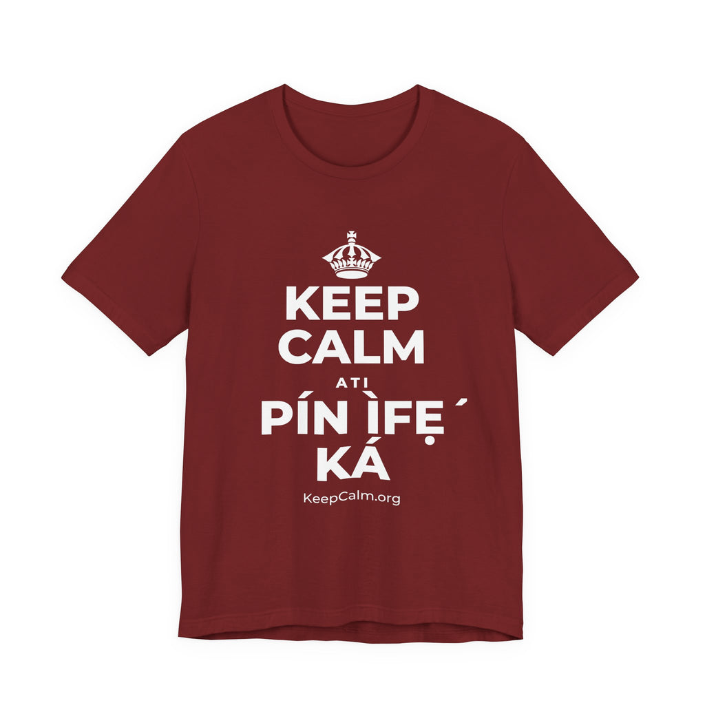 KEEP CALM ATI PÍN ÌFẸ́ KÁ T-Shirt (Baby Blue–Silver)
