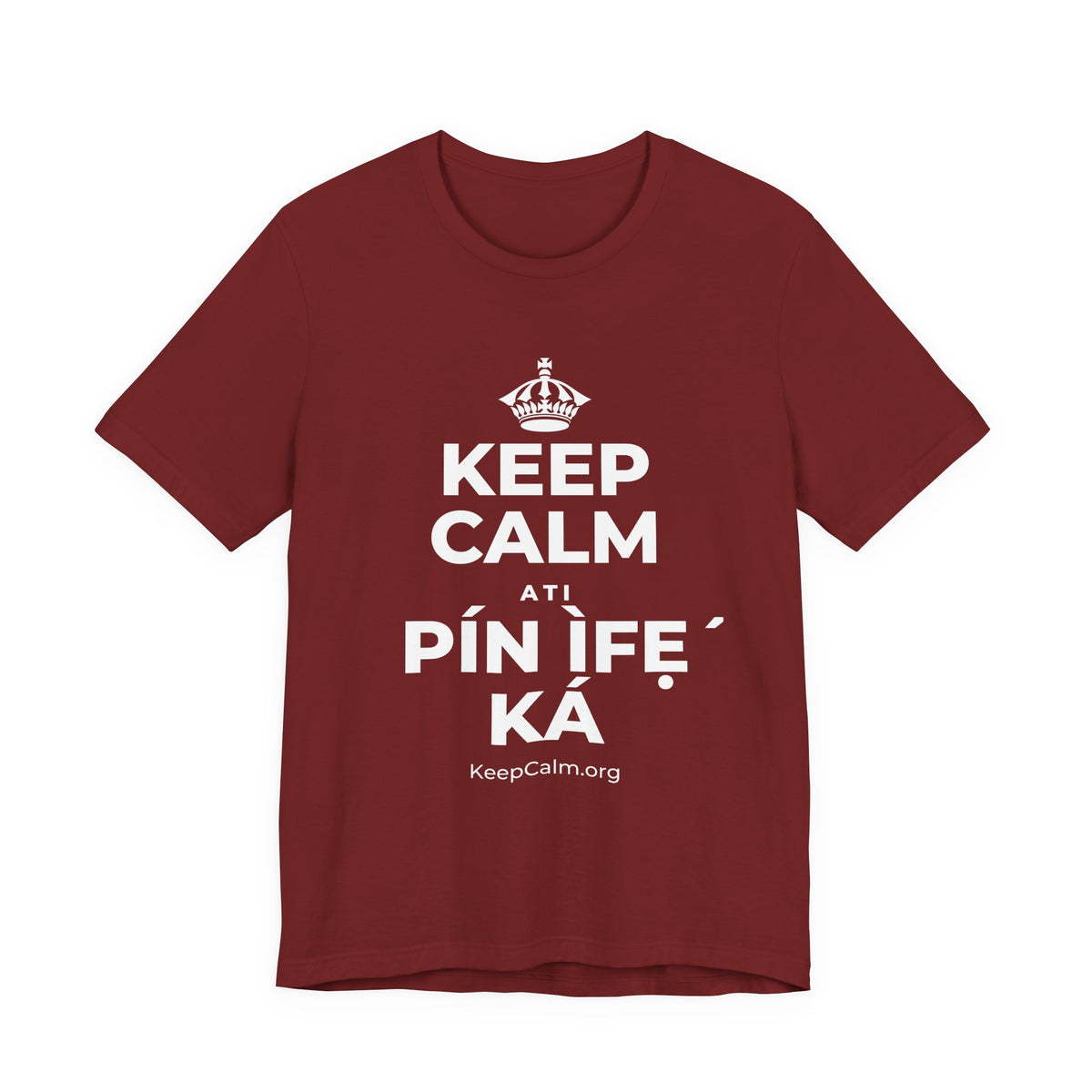 KEEP CALM ATI PÍN ÌFẸ́ KÁ T-Shirt (Baby Blue–Silver)