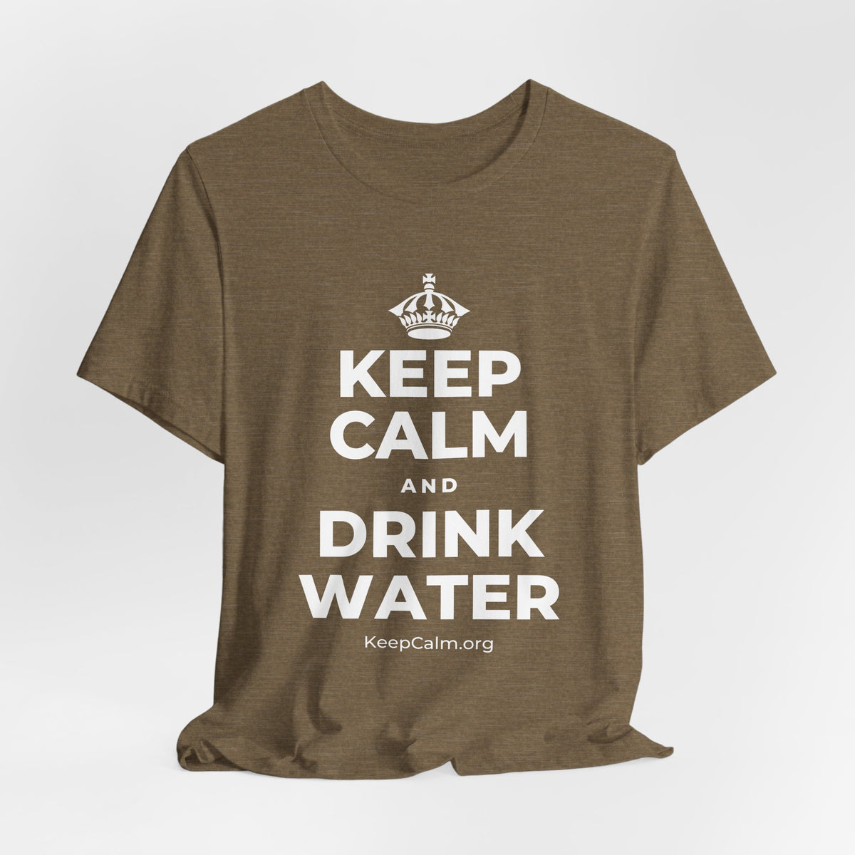 KEEP CALM AND DRINK WATER T-Shirt (Soft Cream–Heather Mauve)