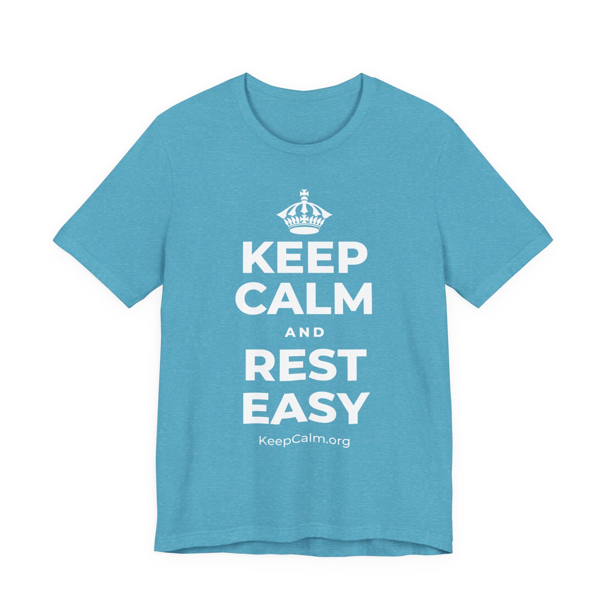 KEEP CALM AND REST EASY T-Shirt (Soft Cream–Heather Mauve)