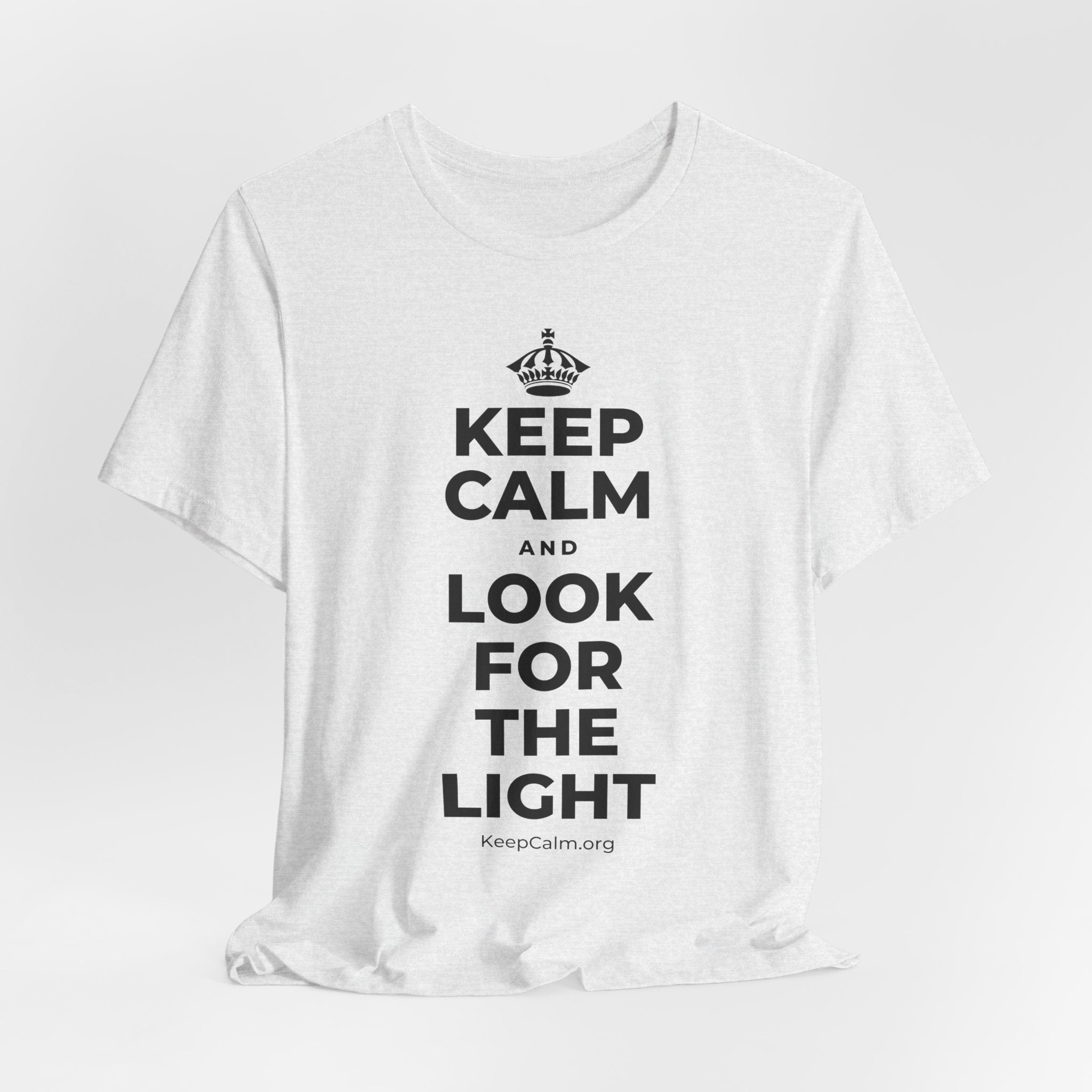 KEEP CALM AND LOOK FOR THE LIGHT T-Shirt (Soft Cream–Heather Mauve)