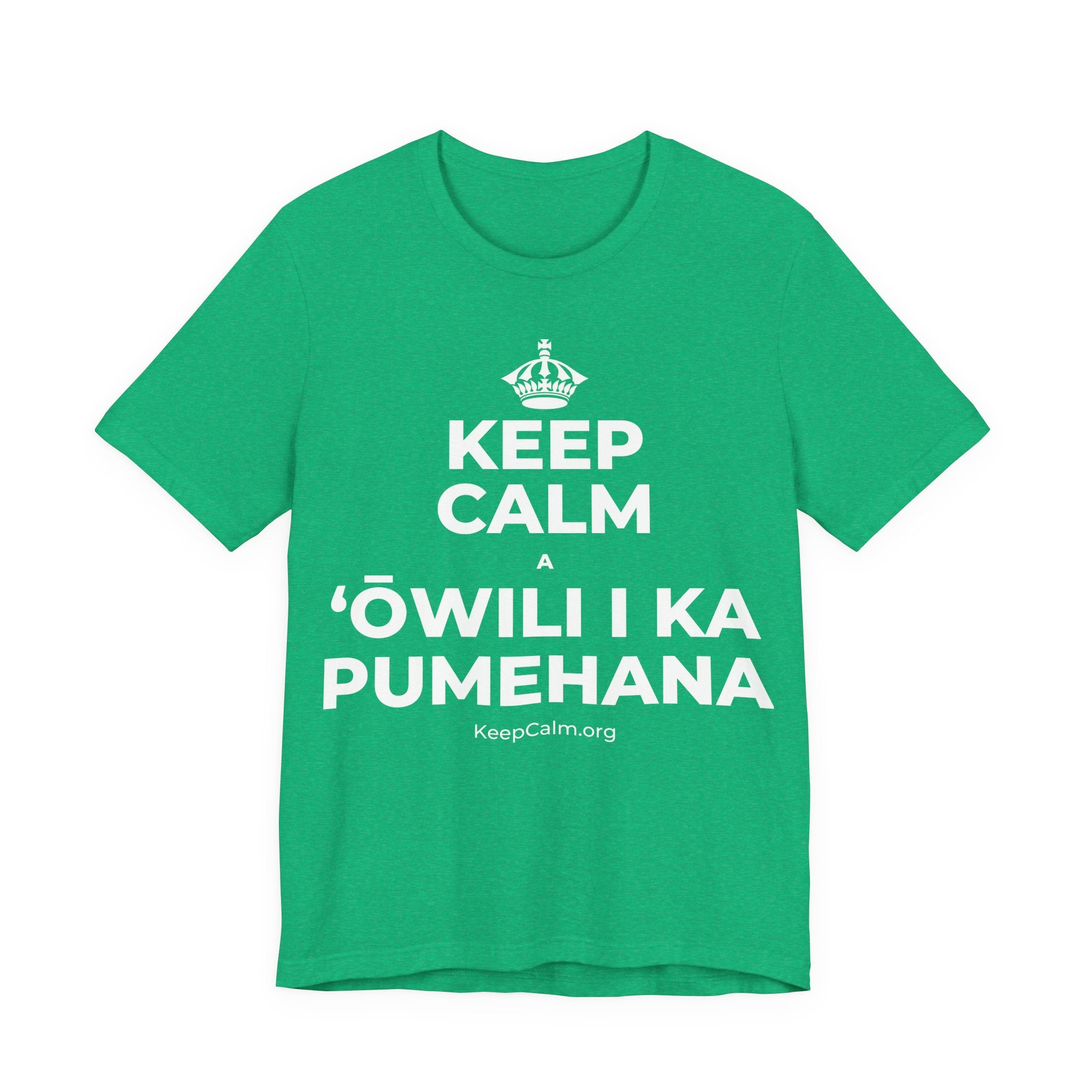 KEEP CALM A ʻŌWILI I KA PUMEHANA T-Shirt (Baby Blue–Silver)