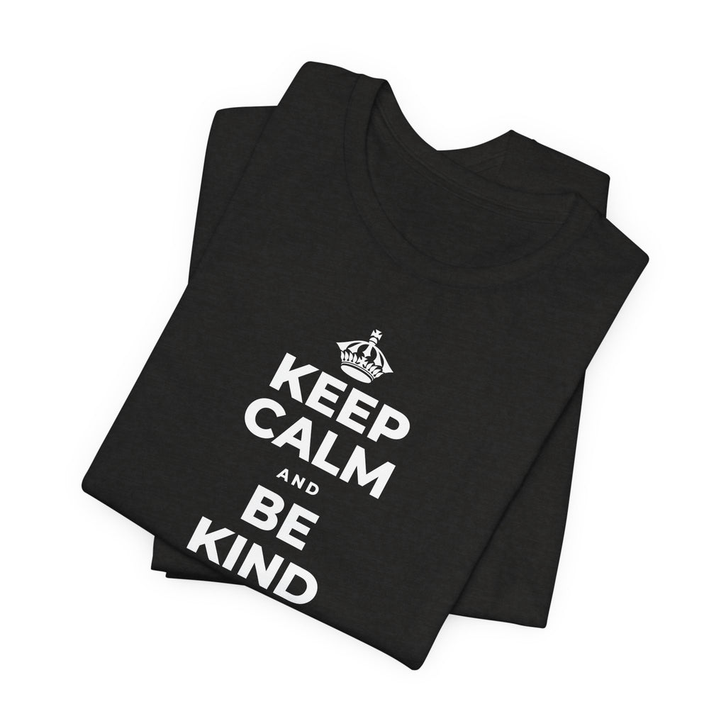 KEEP CALM AND BE KIND TO THE NEW KID T-Shirt (Soft Cream–Heather Mauve)
