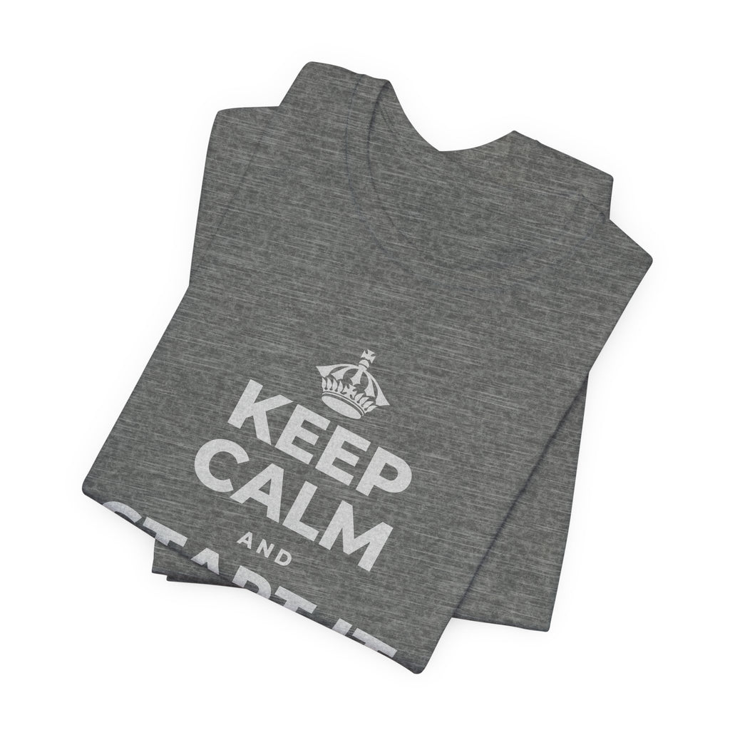 KEEP CALM AND START IT YOURSELF T-Shirt (Baby Blue–Silver)