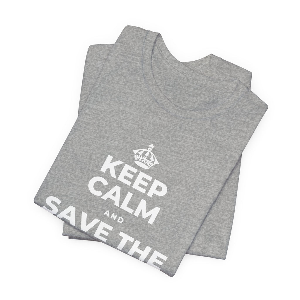 KEEP CALM AND SAVE THE DRAMA FOR YOUR 🦙 T-Shirt (White–Asphalt)