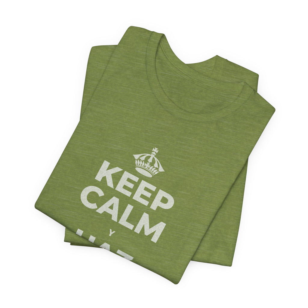 KEEP CALM Y HAZ COSAS DIFÍCILES T-Shirt (Baby Blue–Silver)