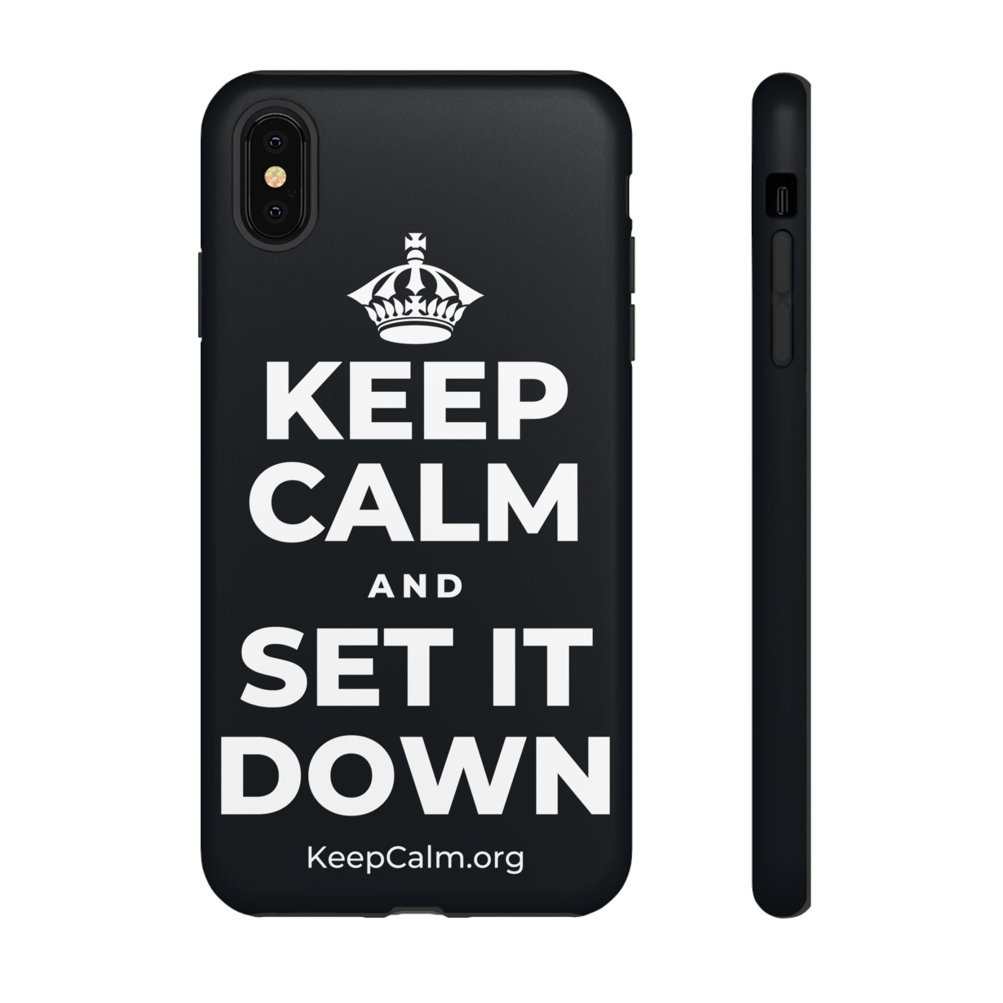 KEEP CALM AND SET IT DOWN Phone Case (Dark)