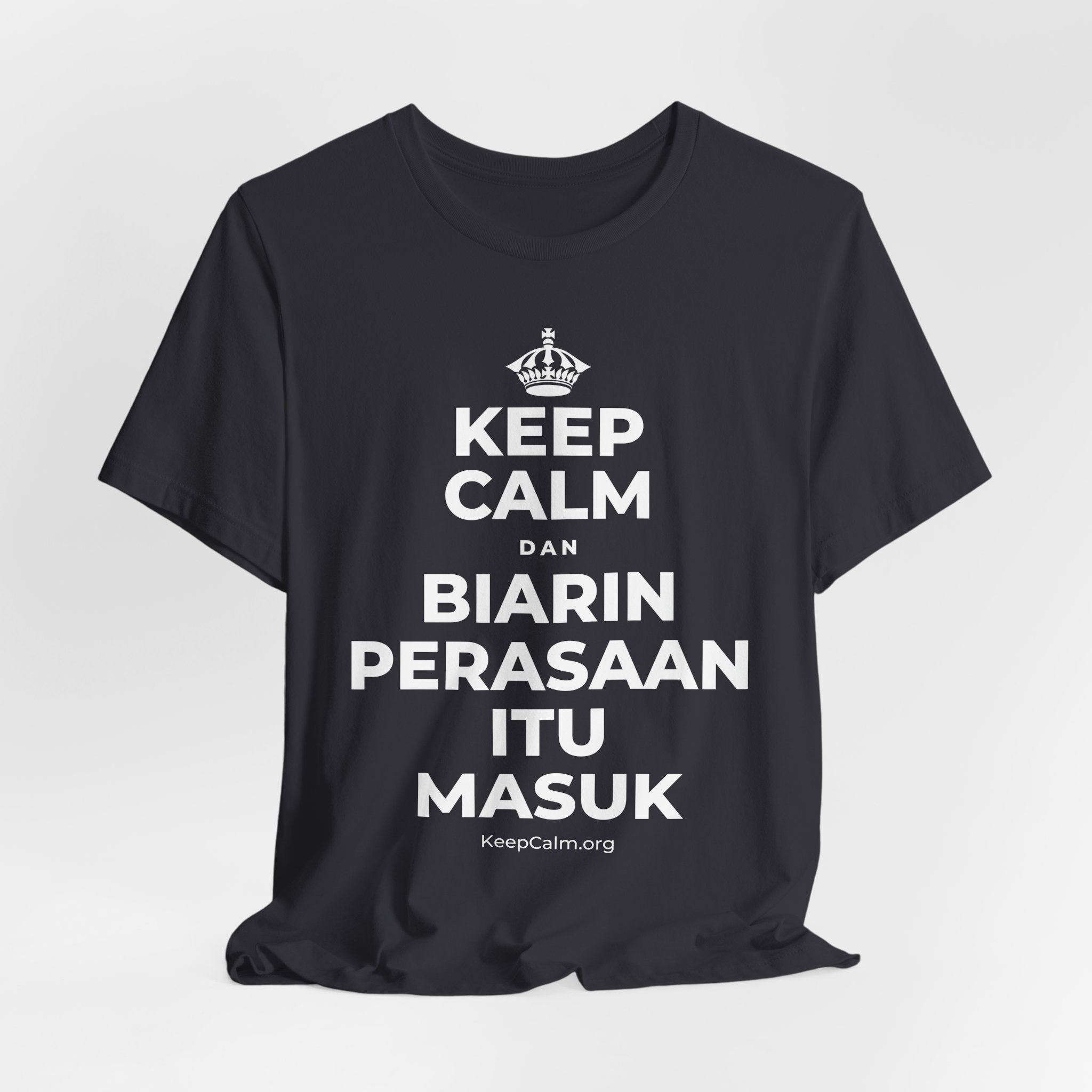 KEEP CALM DAN BIARIN PERASAAN ITU MASUK T-Shirt (Baby Blue–Silver)
