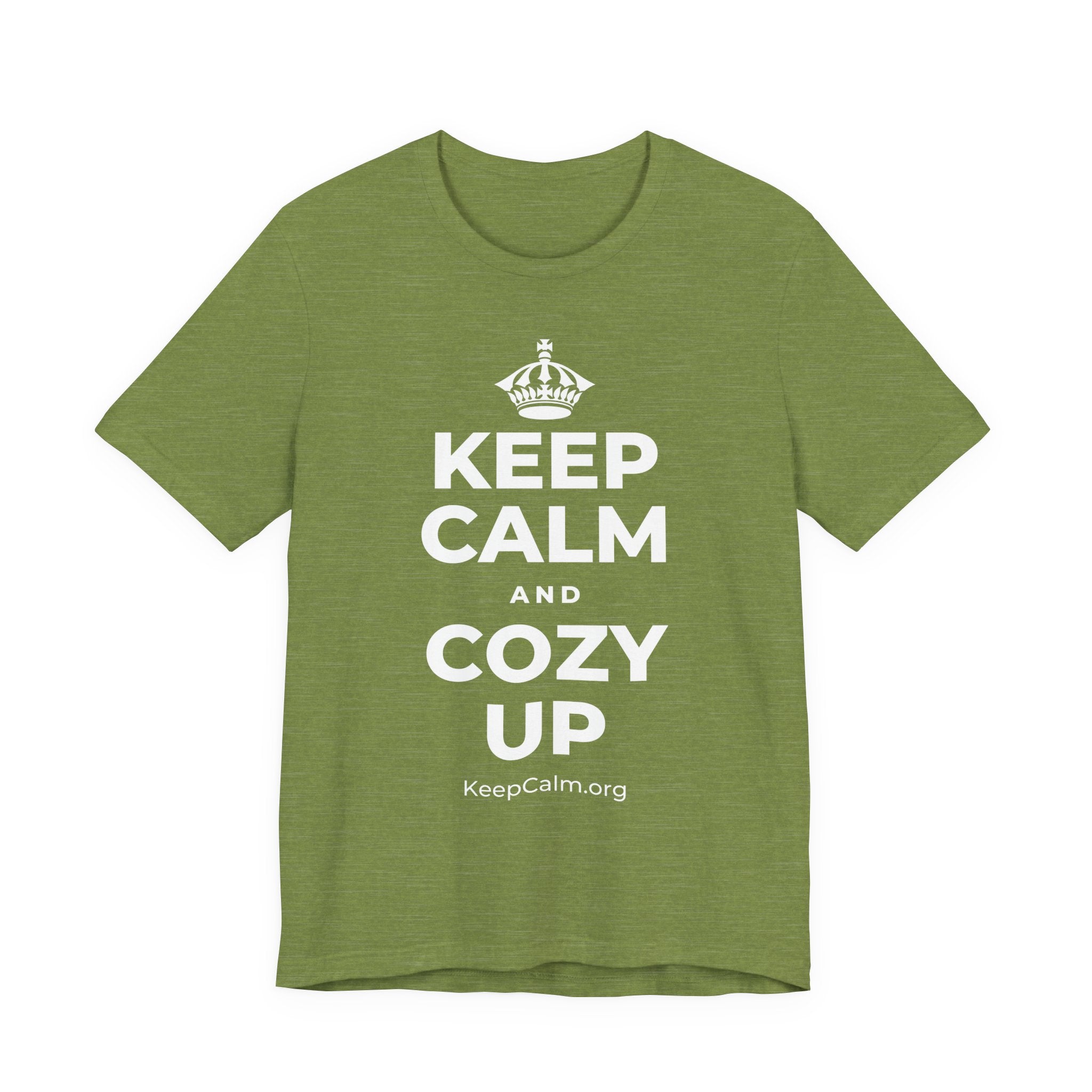 KEEP CALM AND COZY UP T-Shirt (Baby Blue–Silver)