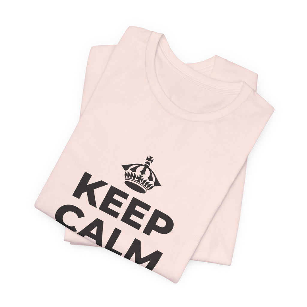 KEEP CALM AND LOCK IN T-Shirt (Soft Cream–Heather Mauve)