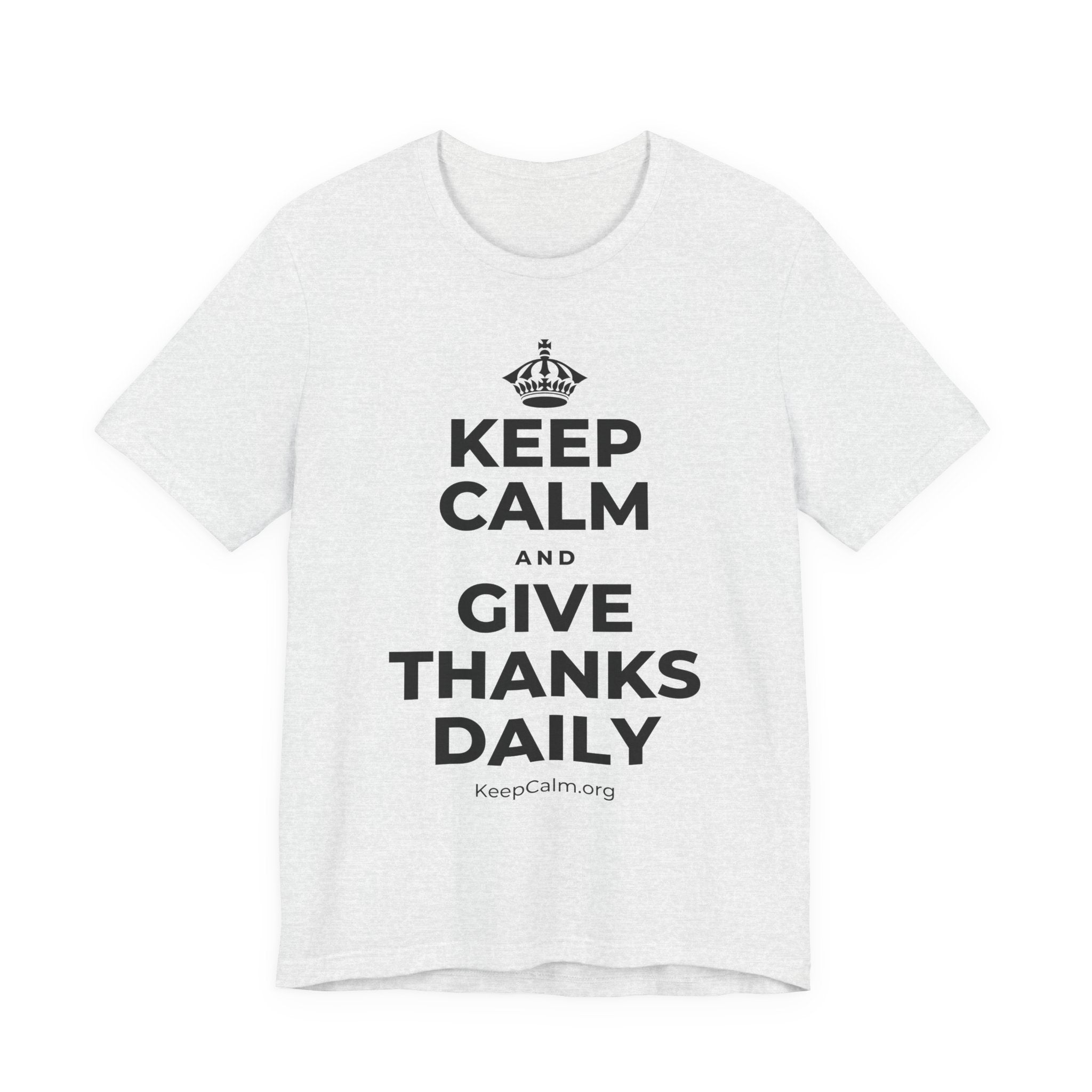KEEP CALM AND GIVE THANKS DAILY T-Shirt (Soft Cream–Heather Mauve)