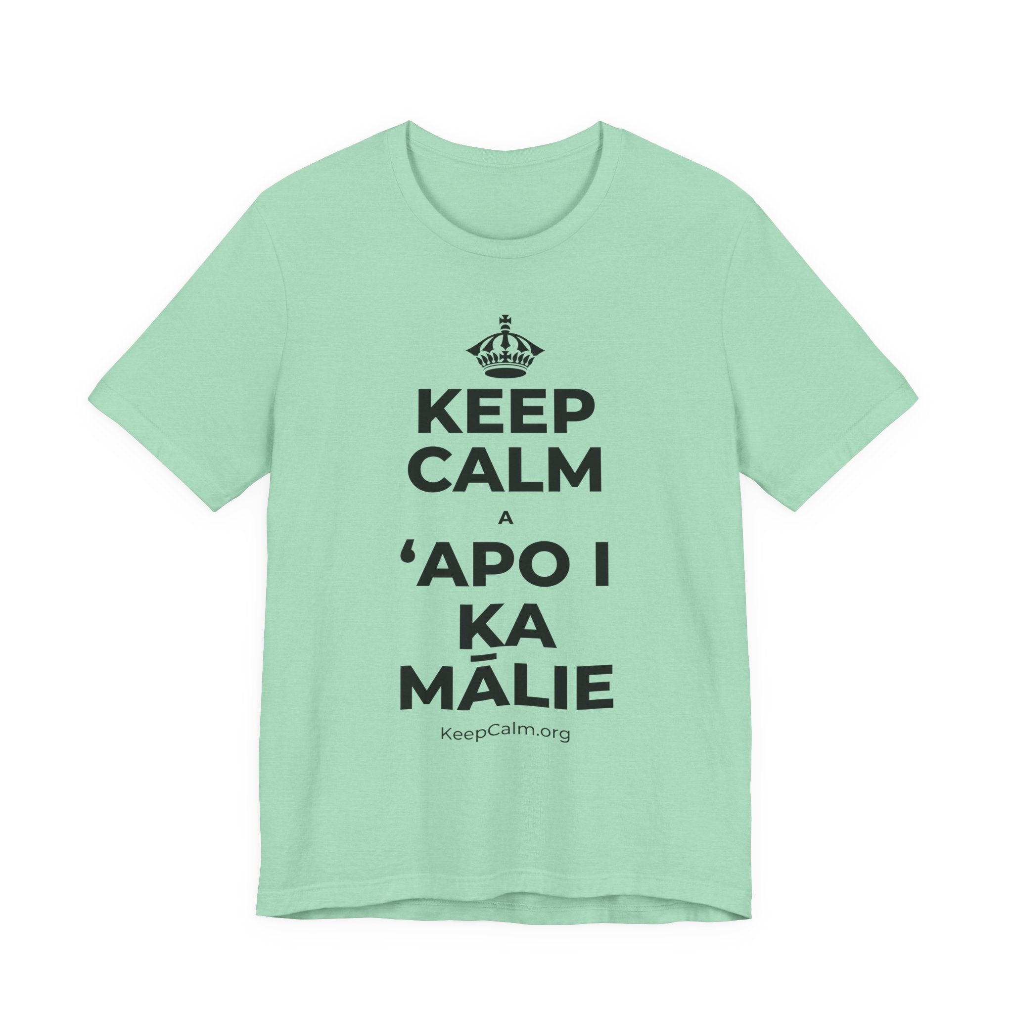 KEEP CALM A ʻAPO I KA MĀLIE T-Shirt (Baby Blue–Silver)