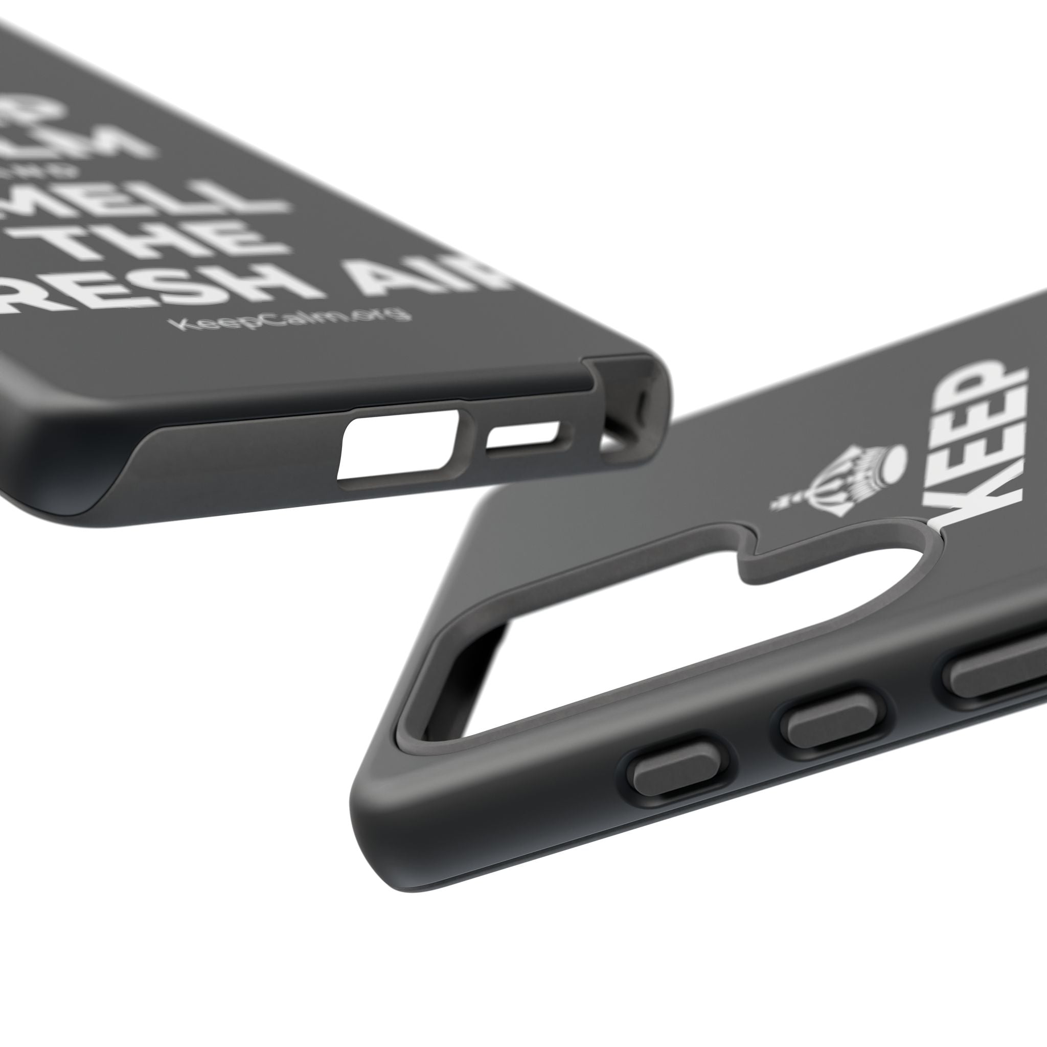 KEEP CALM AND SMELL THE FRESH AIR Phone Case (Dark)